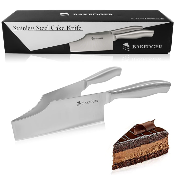 Cake knife slicer and cutter server stainless steel serving knife for Birthday party Wedding and all the Events Pie slicer Pastries Divider Desserts Lever, Patent Pending