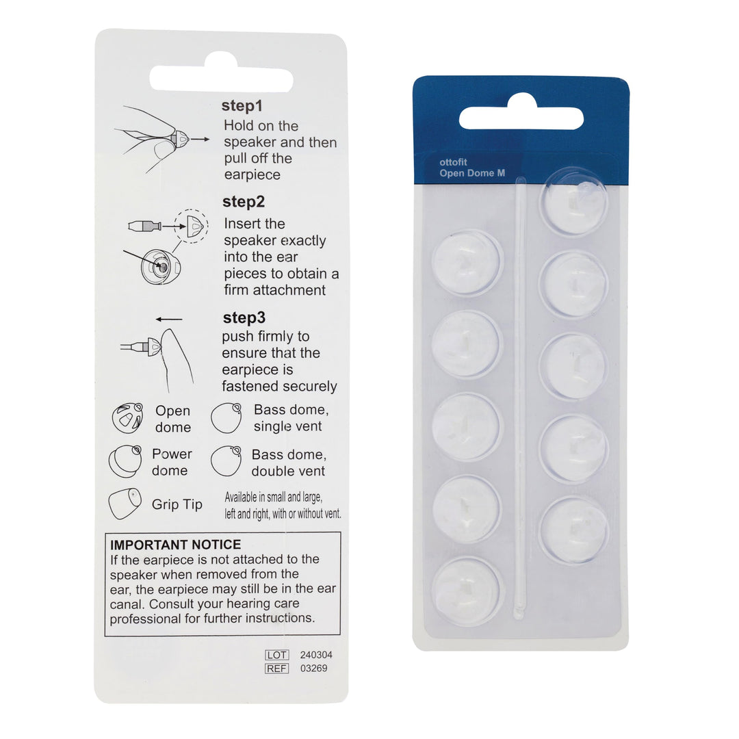 New - Oticon Open miniFit Domes 8mm, 10.0 Count