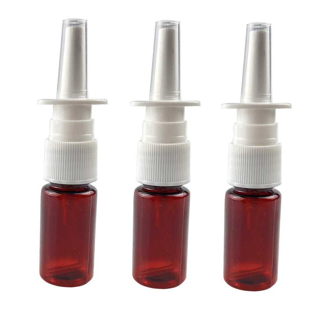 12PCS Plastic Brown Nasal Spray Bottles-Refillable Fine Mist Sprayers Cosmetic Makeup Perfume Storage Container (20ml)