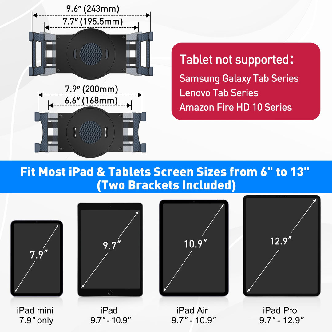 AboveTEK iPad Wall Mount, Swivel 360° Rotating Tablet H