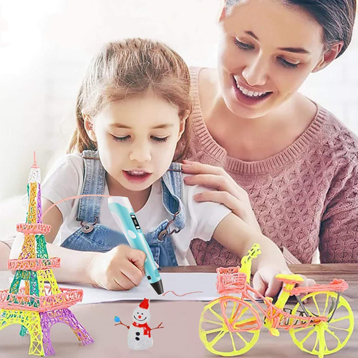 3D Pen PLA Filament, 33 Bright Colors, 1.75mm Filament for 3D Pen, Pla Filament Refills, 3D Replacement Pen Refills, Each Color 10feet, Total 330 Feet, 3 Glow in The Dark