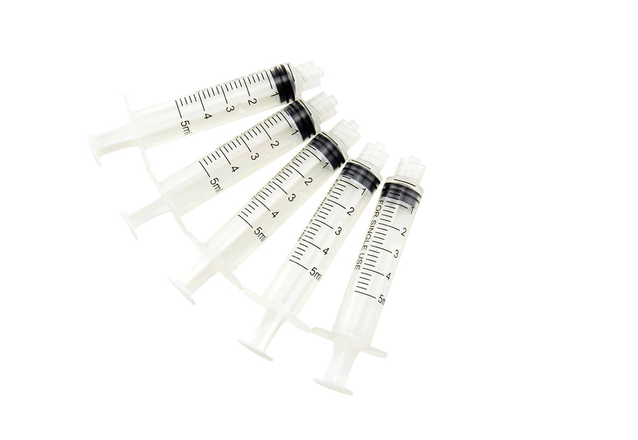 Pack of 5 X 5 ml 5cc Syringes Without Needle