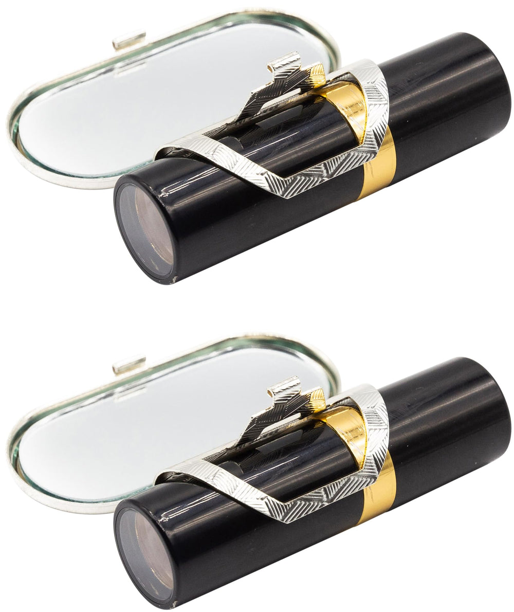 Set of 2 Clip-On Round Lipstick Mirrors (Retro Squares)