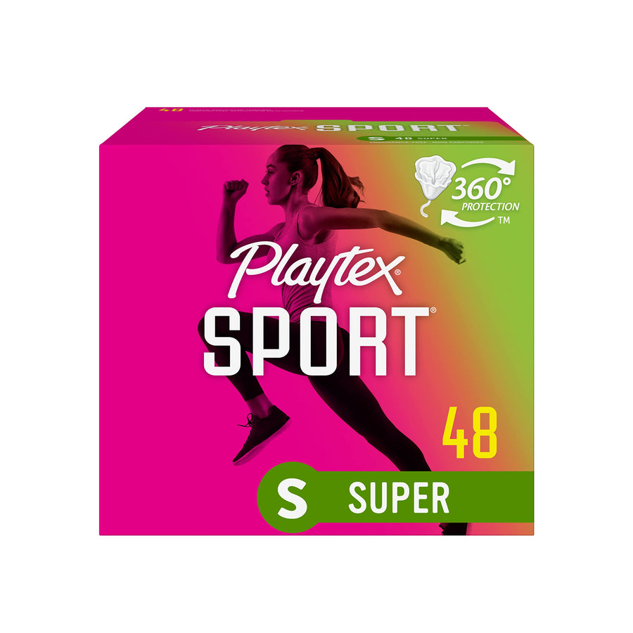 Playtex Sport Tampons Super Absorbency, White, Unscente