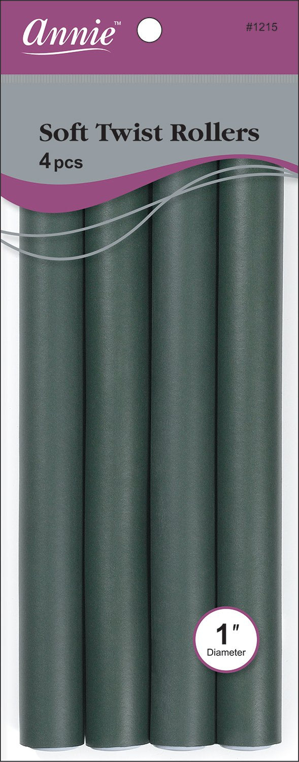 Soft Twist Rollers, Dark Green, 4 Count
