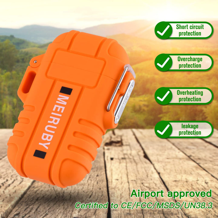 MEIRUBY Electric Windproof Lighter for Outdoors Family Camping BBQ Use, for Dad Men Boyfriend