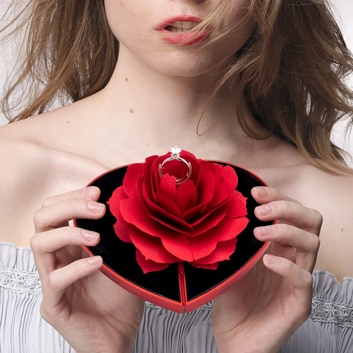 wonuu Engagement Ring Box,Ring Rose Box Surprise Jewelr