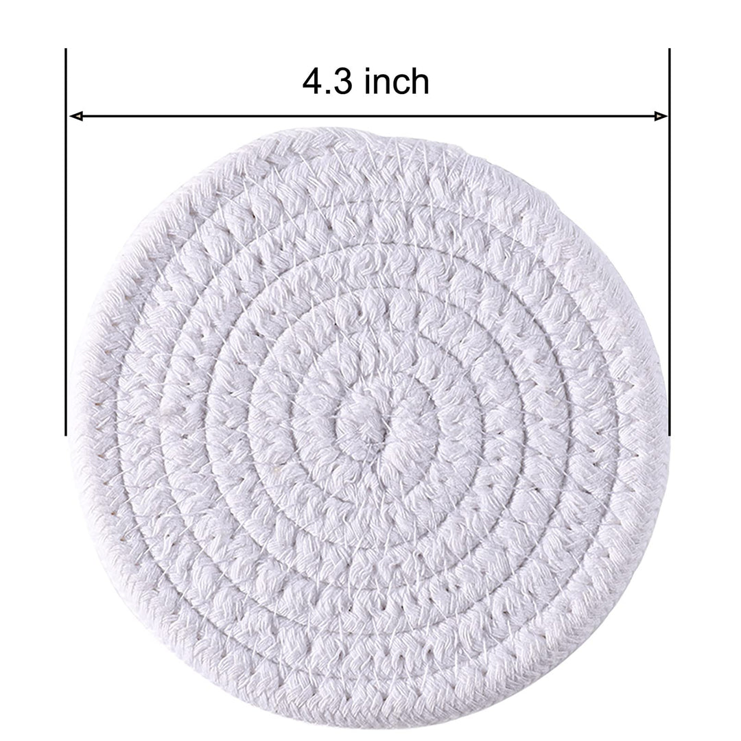 Coasters for Drinks (8-Piece Set) Water Absorbent Coaster Set Woven Coasters for Table Protection Heat-Resistant Coasters for Drinks, Beige