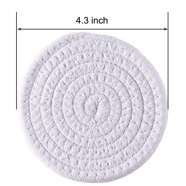 Coasters for Drinks (8-Piece Set) Water Absorbent Coaster Set Woven Coasters for Table Protection Heat-Resistant Coasters for Drinks, Beige