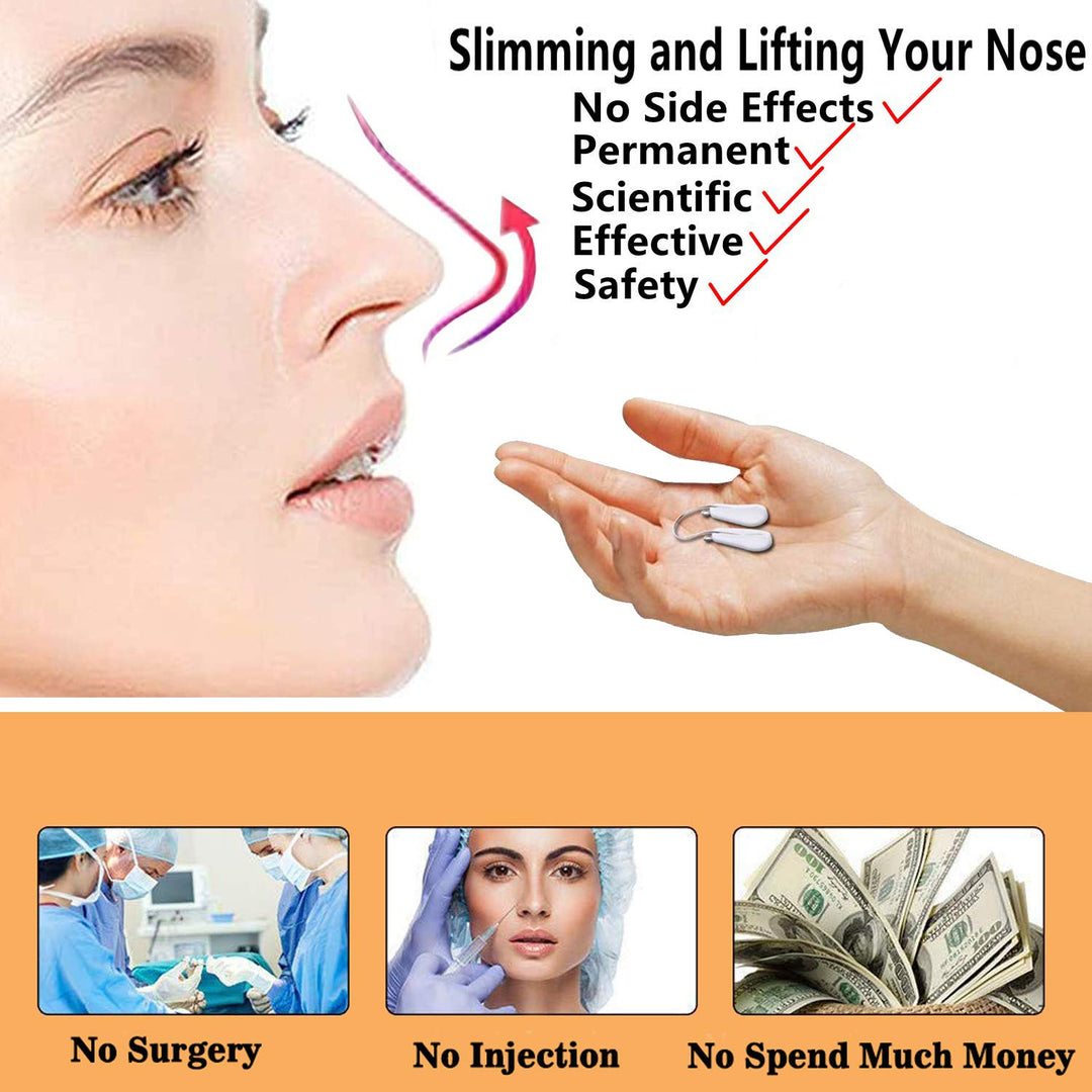 AMIJEAL Nose Shaper Clip Nose Up Lifting Clip Pain-Free Soft Silicone Nose Slimming Device Nose Bridge Straightener Corrector Beauty Tool