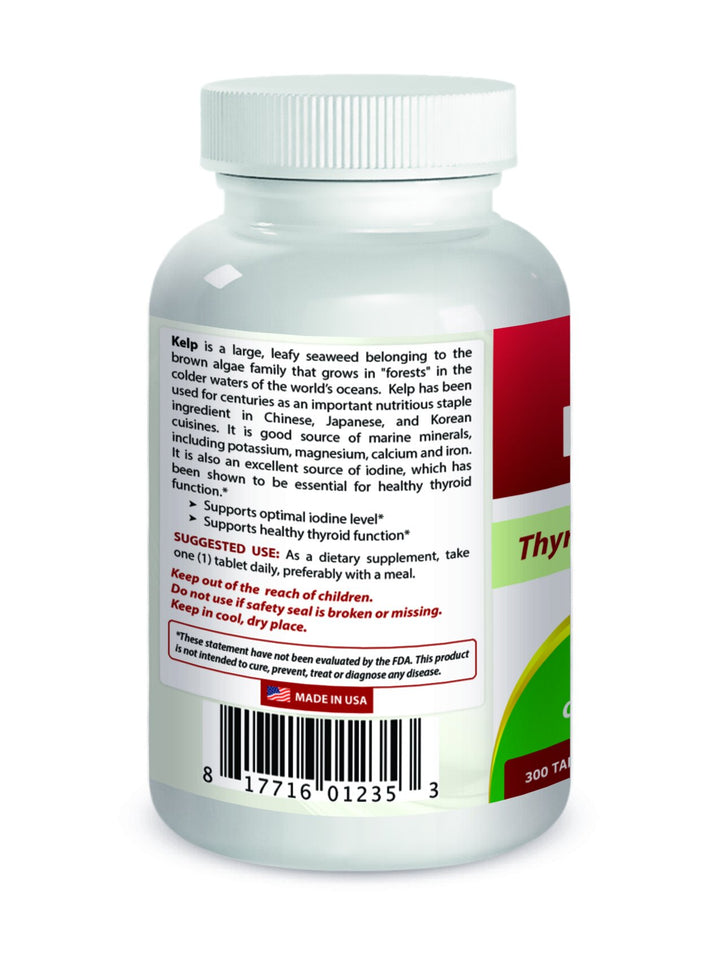Kelp Supplement 150 Mcg Tablet, 300 Count