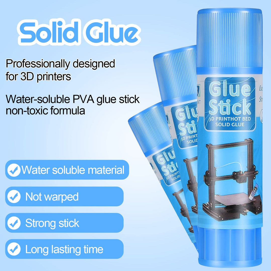 3D Printer Glue Sticks PVP Solid Glue Sticks for 3D Printer Hot Bed Removing Printing Models(6 Pieces)