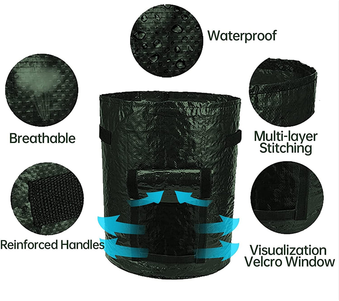 Potato Grow Bags, 2 Pack 7 Gallon Garden Vegetable Planter with Flap and Handles,Potatoes-Growing-Containers,Fabric Plant Planter Pots for for Vegetables,Tomato,Carrot, Onion