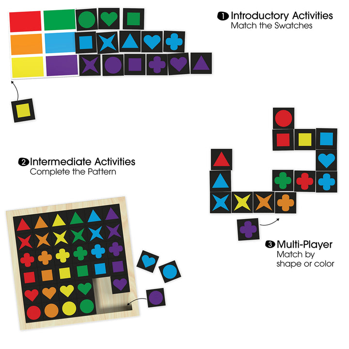 Match The Shapes Wooden Game for Older Adults with Dementia - Matching Pairs Board Game - Cognitive Games for Elderly - Engaging Alzheimers and Dementia Activities for Seniors
