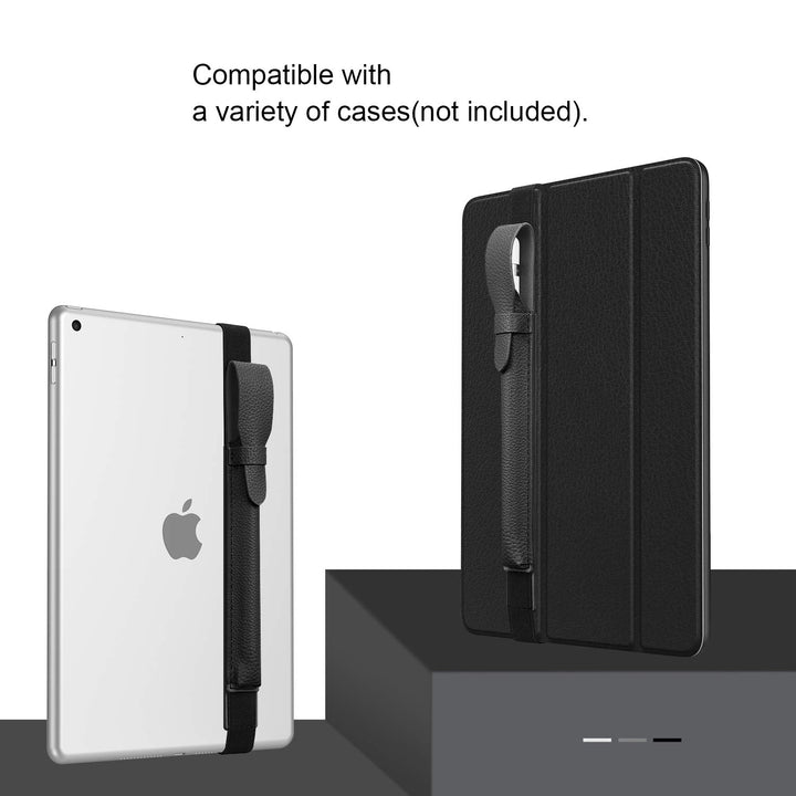 Pencil Holder with USB Adapter Pocket for Apple Pencil Pro, Apple Pencil (USB-C) &amp; Apple Pencil (1st / 2nd Gen), Elastic Vegan Leather Sleeve Pouch Compatible with iPad Case, Black