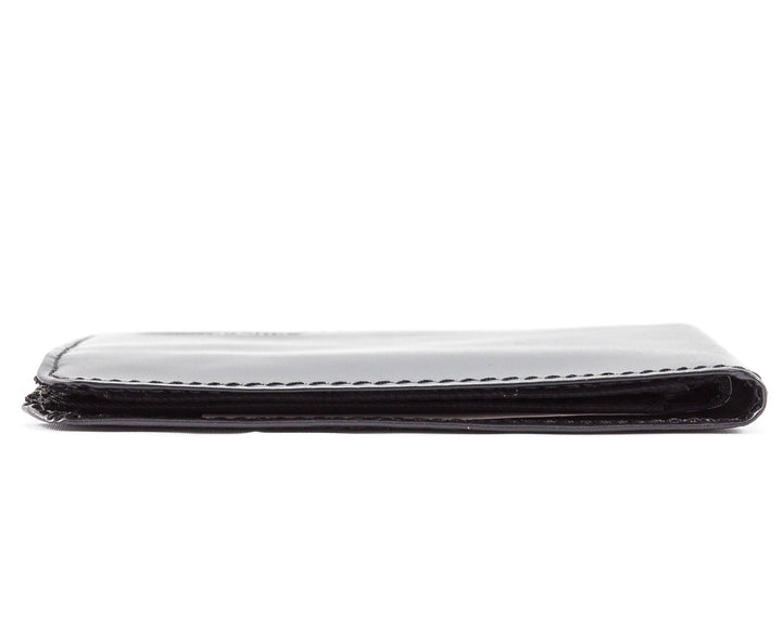 Men&#39;s L-Fold Passcase Leather Slim Wallet, Holds Up to 30 Cards, Black