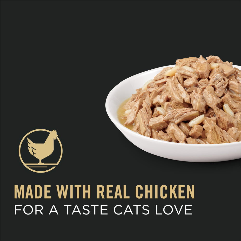 High Protein Cat Food Complete Essentials Wet Gravy, Chicken and Rice Entree - (Pack of 24) 3 oz. Pull-Top Cans