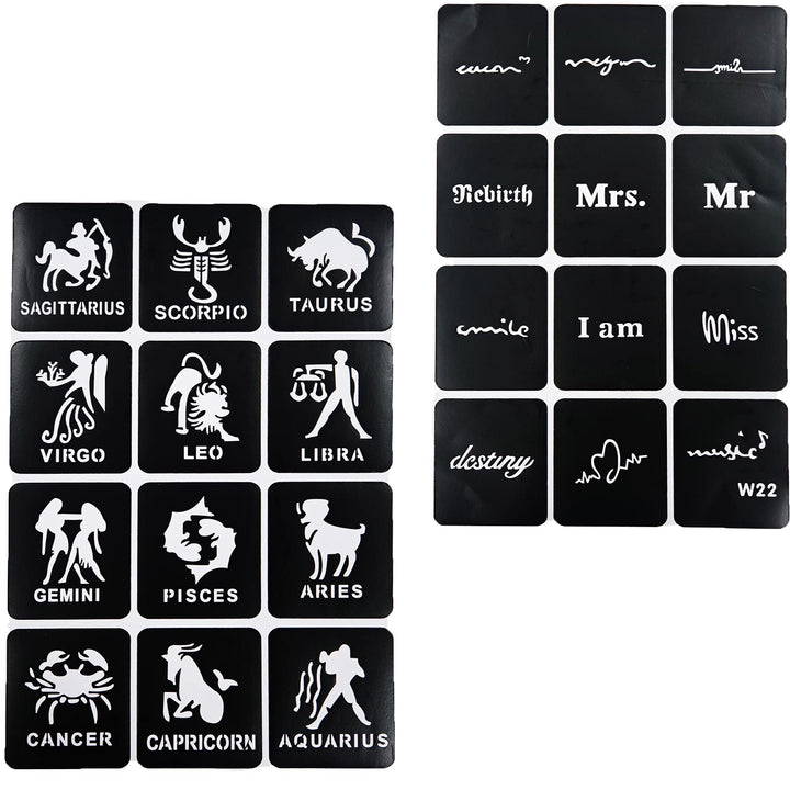 778pcs Temporary Tattoos Stencils, 20 Sheets Reusable Boys and Man Glitter Tattoo Kit Templates Face Painting Stencil Body Design Stencil Pack for Adults Girls Women Kids Teenager Adultssigns Man