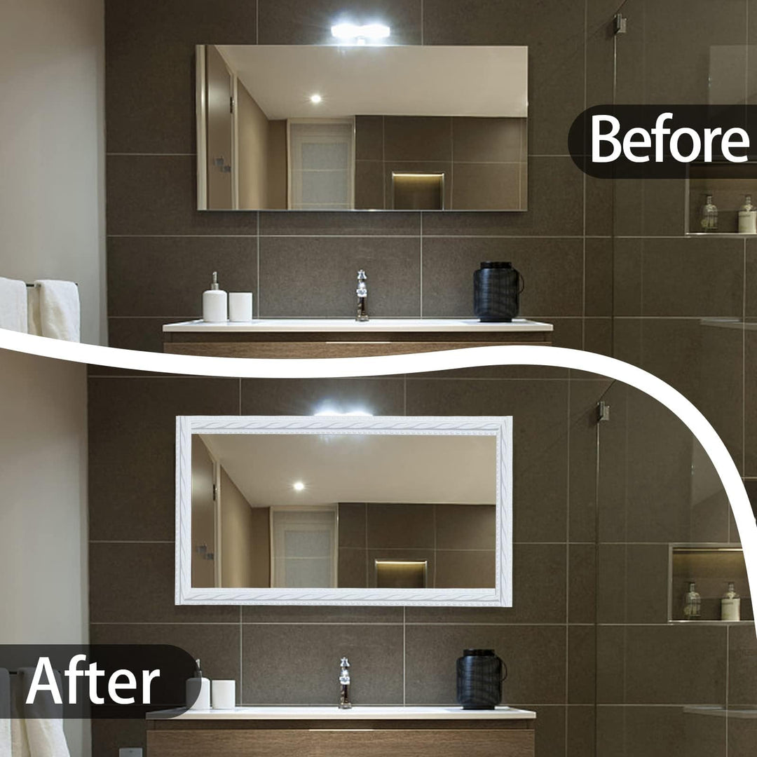 Molding Trim Wall Trim, 16.4 Feet Self-Adhesive Flexible DIY Peel and Stick Crown Molding Ceiling Molding Suitable for Mirror Edge, TV Background Wall, Home Wall Decor (White)