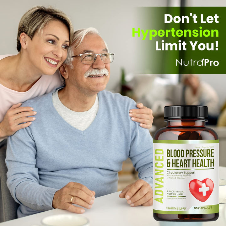 Heart Health Blood Pressure Support Supplement - Support Blood Pressure &amp; Healthy Circularity Naturally with Hawthorn Berry &amp; Hibiscus.Vitamins Pills for Healthy Hypertension (BP) &amp; Healthy Heart.