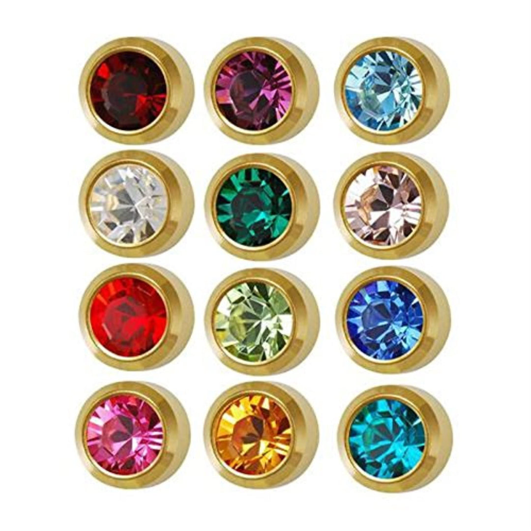Surgical Steel 4mm Ear Piercing Studs, 12 Pair Mixed Colors For Women