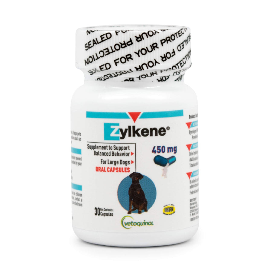 Zylkene Calming Support Supplement for Large Dogs 33-132lbs, Helps Promote Relaxation and Reduce External Stress Factors, Daily Behavioral Support and Anxiety Relief for Dogs, 450mg