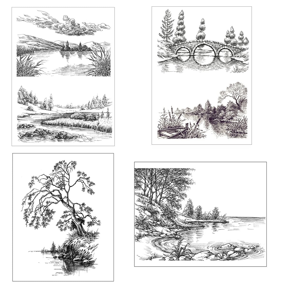 Beautiful Scenery Tree Clear Stamps for DIY Scrapbooking Decorative Card Making Photo Album Crafts Silicone Stamp Fun Decoration Supplies