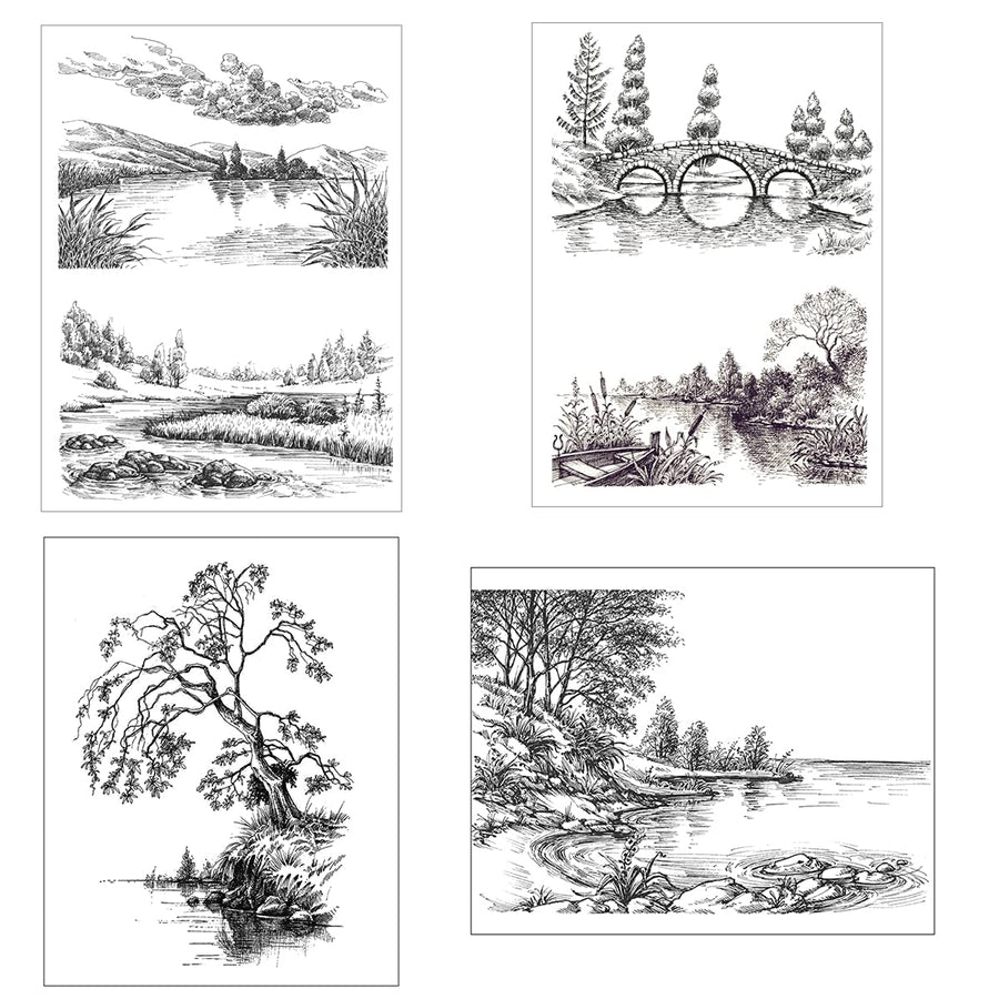 Beautiful Scenery Tree Clear Stamps for DIY Scrapbooking Decorative Card Making Photo Album Crafts Silicone Stamp Fun Decoration Supplies
