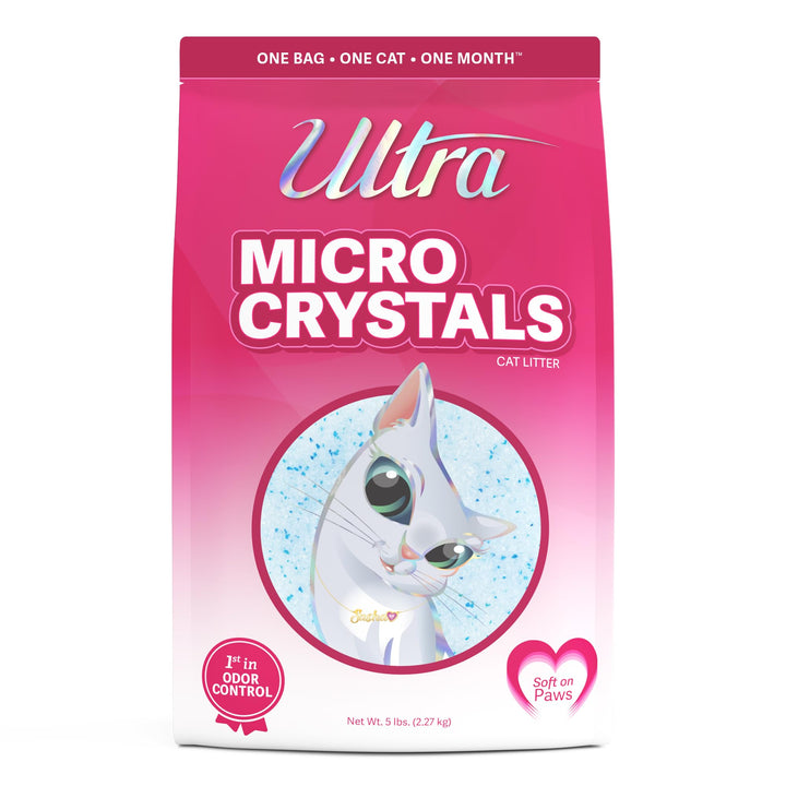 Ultra Micro Crystals Cat Litter - 99.9% Dust Free, Soft on Paws, Fragrance Free - 5 Lbs.