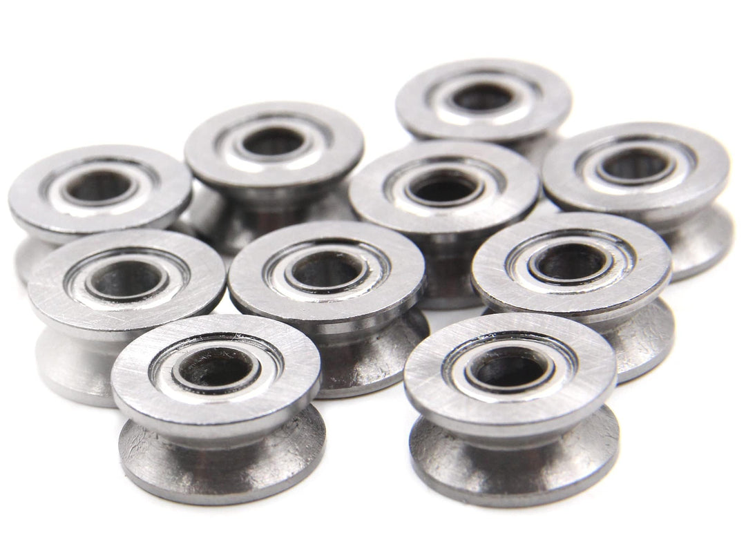 20pcs 1.5mm Deep Metal V Groove Guide Pulley Bearing Wheel Rail Ball Bearings Wheel 4x13x6mm