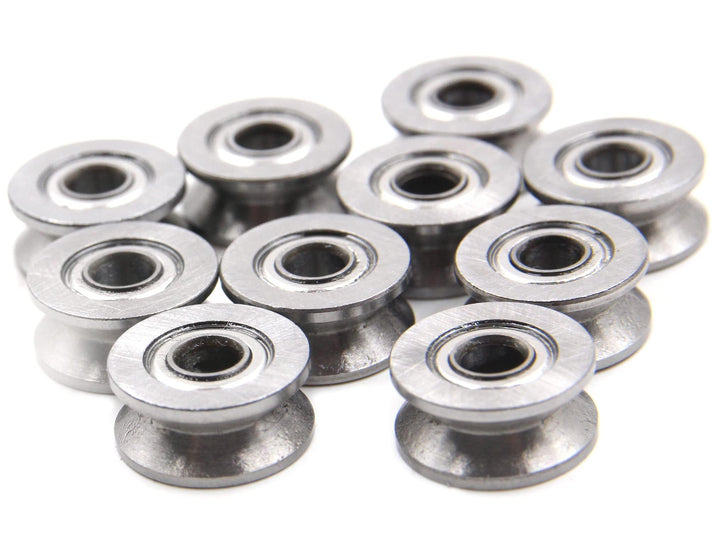 20pcs 1.5mm Deep Metal V Groove Guide Pulley Bearing Wheel Rail Ball Bearings Wheel 4x13x6mm