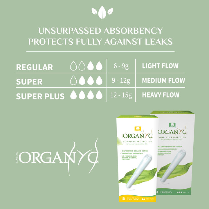 Organyc 100% Organic Cotton Tampon without applicator f
