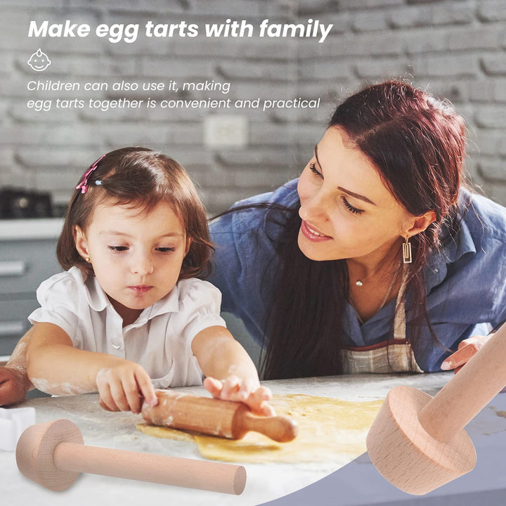 3 Pieces Tart Tamper Wooden Tart Press Tool Wooden Egg Tart Molds Pastry Dough Tamper for Tart Pan Mini Pie Shells Cheesecake Pans Muffin Bakeware Cake