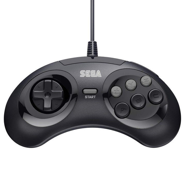 Official Sega Genesis USB Controller 6-Button Arcade Pad for Sega Genesis Mini, PS3, PC, Mac, Steam, Switch - USB Port - (Black)
