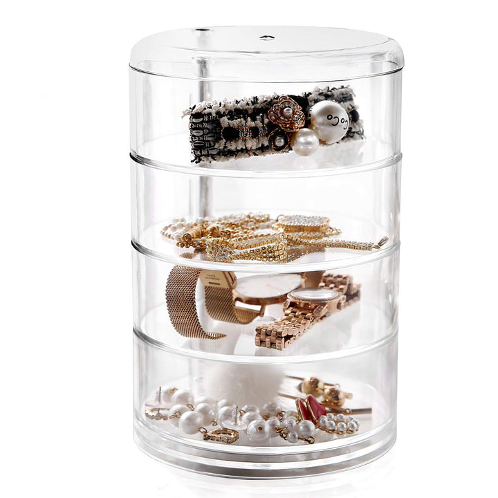 Stackable Storage Jewellery Trays Hair Accessory Containers Simple Houseware Organizer 4 Layers 7.14in