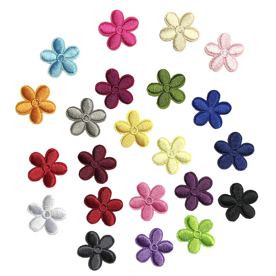 23PCS Mini Sun Flower Embroidered Patches Self Adhesive Embroidered Custom Backpack Patches for Men, Women, Boys, Girls, Kids