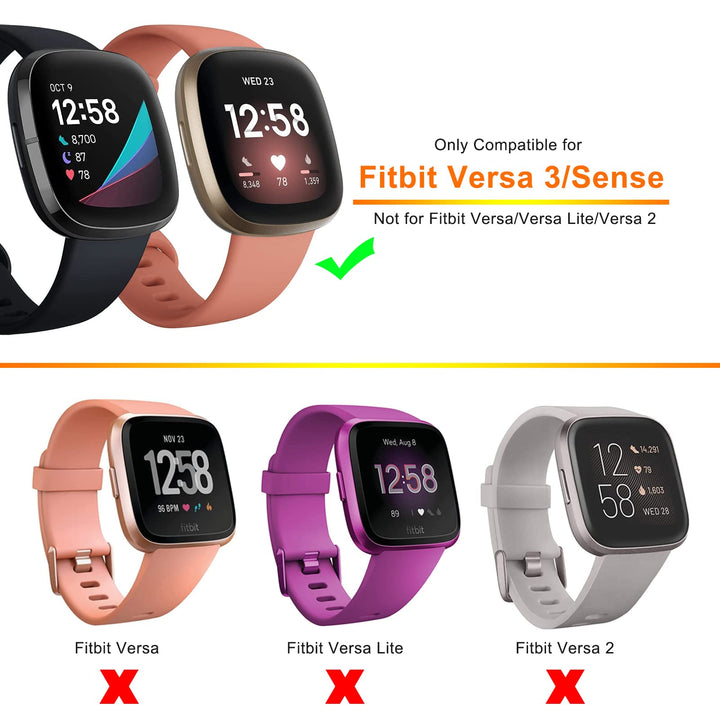 8 Pack Case Compatible with Fitbit Versa 3 / Sense Screen Protector, GHIJKL Ultra Slim TPU Plated Cover Anti-Scratch All Around Bumper Shell Accessories for Fitbit Sense/Versa 3 Smartwatch, Women Men