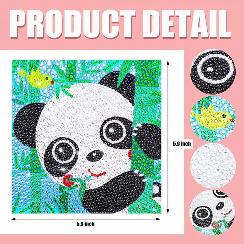 Diamond Painting Kit for Kids, 6 Pieces 5D Full Drill Diamond Painting Kits for Beginners DIY Diamond Art Craft Set for Home Wall Decor 6x6 inch