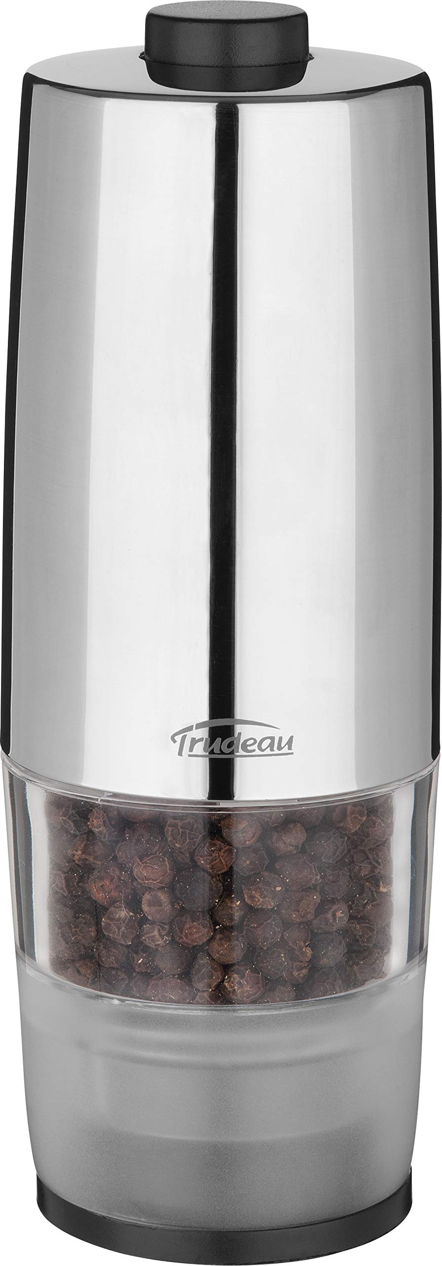 One-Hand Battery Operated Pepper Mill, Stainless Steel Finish 7 by 2