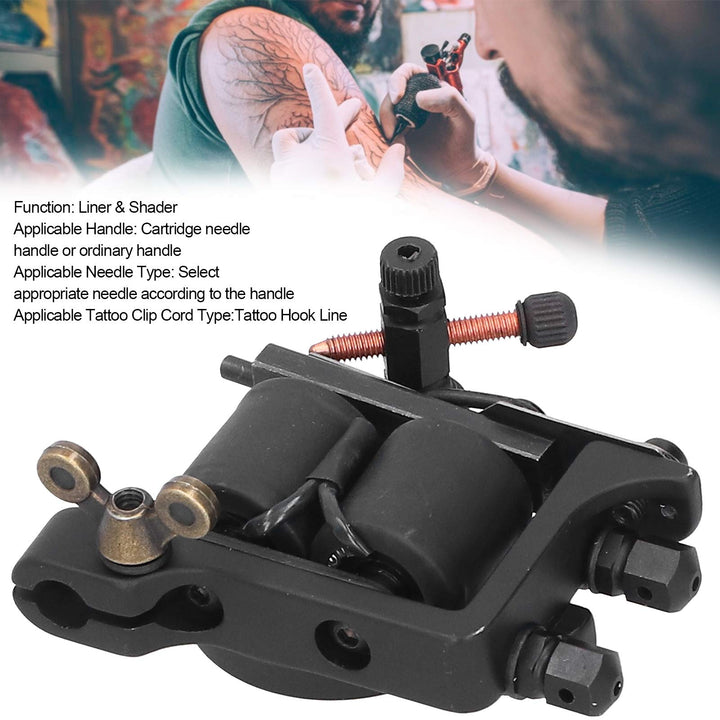 Coil Tattoo Machine Gun, 10 Wrap Coils Casting Tattoo Device Machine, Professional Alloy Tattoo Machine Copper Coils Tattoo Machine Body Art Supply Tattoo Artist