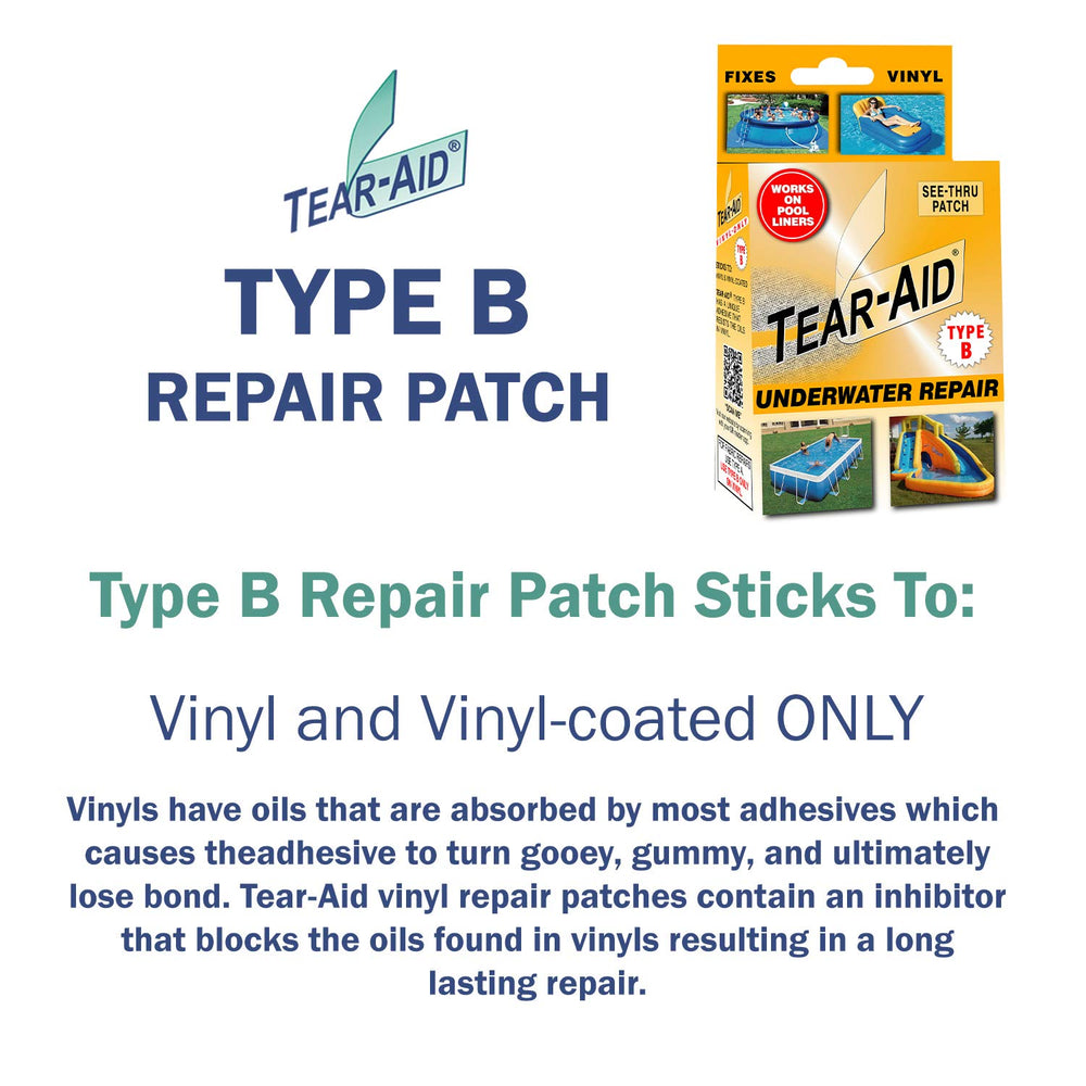 Tear-Aid Repair Vinyl Underwater Kit, Orange Box Type B