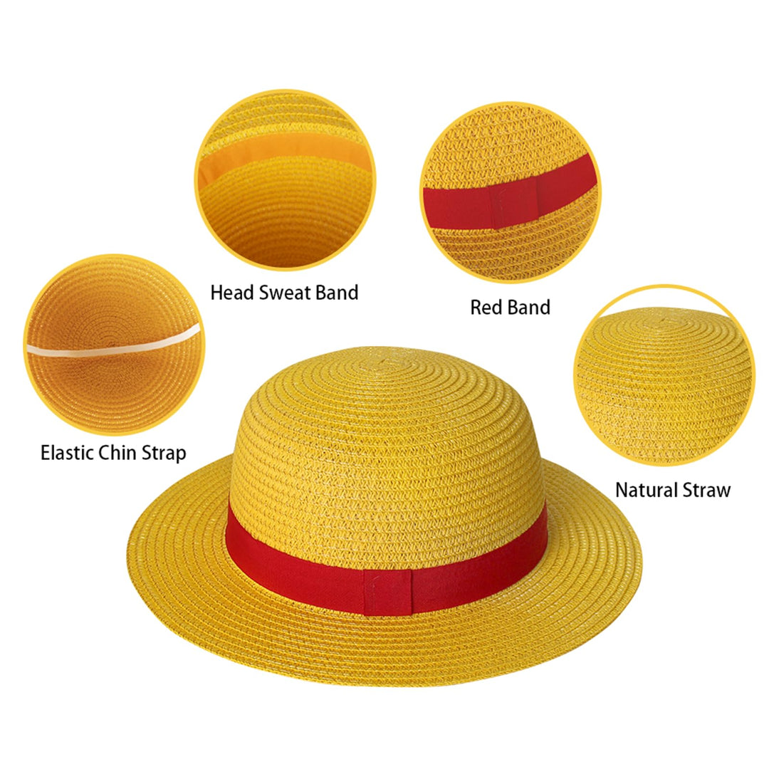 Straw Hat Performance Animation Cosplay Accessories Hat Summer Sun Hat Yellow