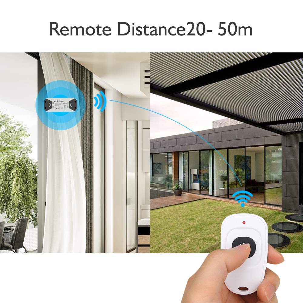 eMylo RF Switch Motor Controller Wireless Smart Switch Relay Module Remote Control Switch with RF Receiver DC 12V 433Mhz for Rolling Door, Electric Curtains, Locks, Water Pump
