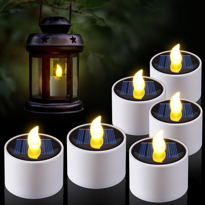 PChero Solar Candles Outdoor Waterproof, Pack of 6 LED 