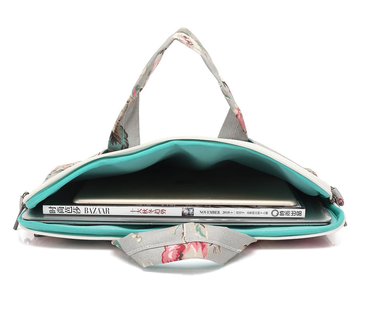 Rose Pattern Water Resistant Laptop Shoulder Messenger Bag for MacBook Pro 16 inch,15.6 inch and 15 inch-16 inch Laptop