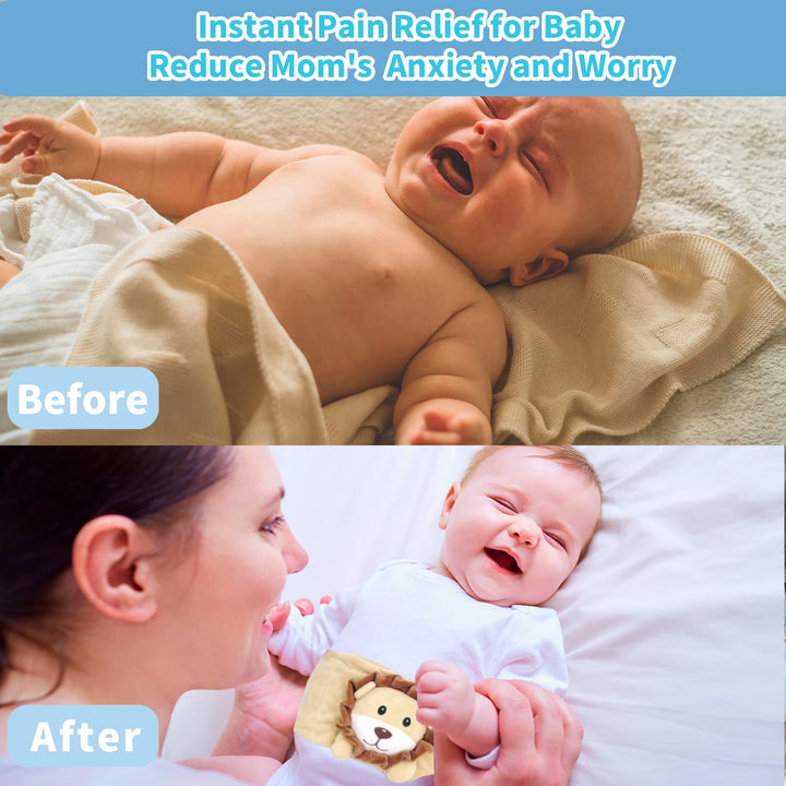 Baby Colic and Gas Relief, Heated Tummy Wrap for Newborns Belly Relief by Soothing Warmth, Baby Heating Pad Swaddling Belt Relief & Soothe Gas, Colic and Upset Stomach in Babies and Toddlers (Lion)