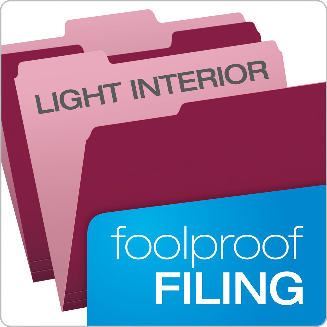 Pendaflex Two-Tone Color File Folders, Letter Size, 1/3