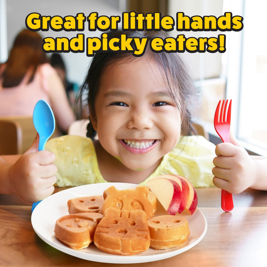 Animal Mini Waffle Maker- Make 7 Different Shaped Pancakes- Includes a Cat Dog Reindeer &amp; More- Electric Nonstick Waffler Iron, Pan Cake Cooker Baker, Fun Holiday Xmas Breakfast- Gift for Kids, Adults