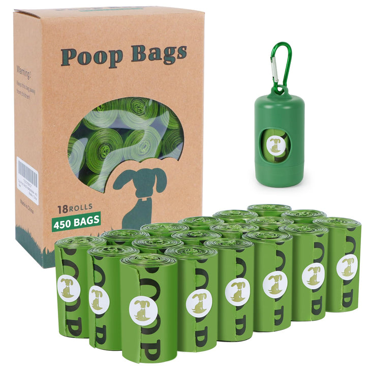 Dog Poop Bag Biodegradable Scented: Leak Proof Dog Waste Bags With 1 Dispenser, 18 Rolls Refills Poop Bags -450 Counts