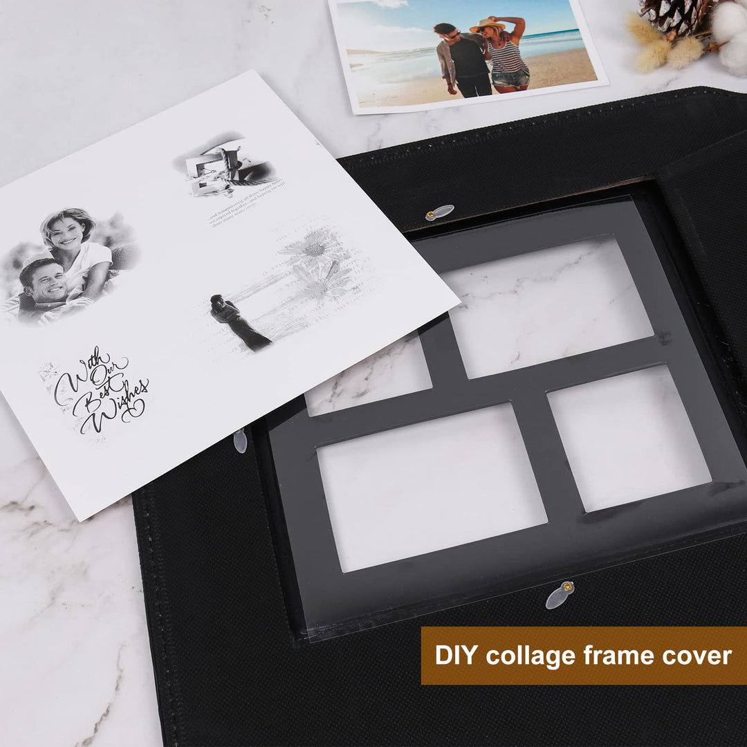 Photo Album 4x6 600 Photos Black Pages Large Capacity Leather Cover Wedding Family Photo Albums Holds 600 Horizontal and Vertical Photos (Black)